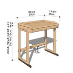 Handcrafted Table with Natural Wood Finish in Red Oak and Black Walnut hykmq-751
