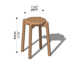 Elegant Brown Cherry & Black Walnut Natural Wood Stool – Perfect for Home & Office Decor hykmq-790