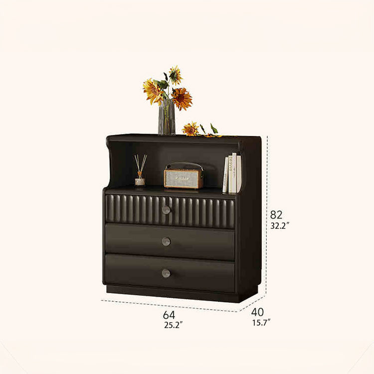 Modern Black Wood Cabinet Set with Elegant Storage Design hlxl-4412