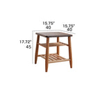 Stylish Tea Table in Cherry Wood & Walnut with Elegant Rattan Design fyx-874