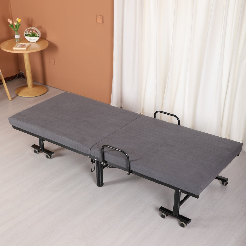 Ultra-Comfort Dark Grey Latex Mattress with Bamboo Charcoal & Coconut Palm Layers - Available in Black, Brown, and Blue fcsnm-1551