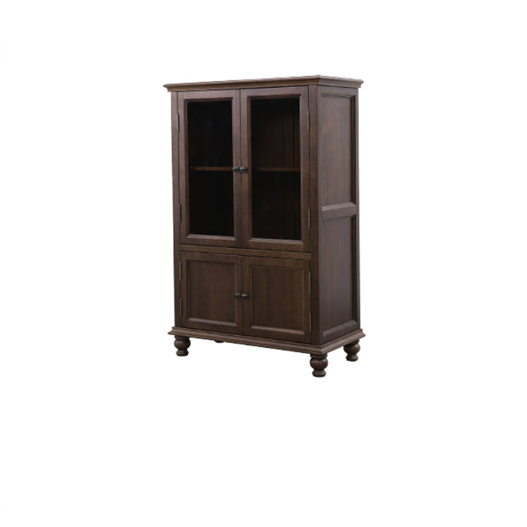 Elegant Solid Wood & Tempered Glass Cabinet for Stylish Living Rooms hyjyj-4289
