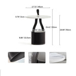 Elegant Round Tea Table with Modern Synthetic Leather Finish - Perfect for Living Room Decor fif-4509