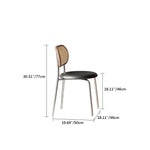 Ash Wood Rattan Dining Chair with PU Leather & Stainless Steel Frame – Stylish Modern Seating Solution fmus-4086