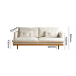 Luxurious Goose Down Corduroy Sofa in Off White with Oak Wood and Color Options fxgmz-604