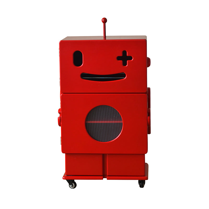 Colorful Robot-Themed Cabinet with Wheels - Creative Storage Solution for Kids' Rooms, Density Board Glass fcwz-2367