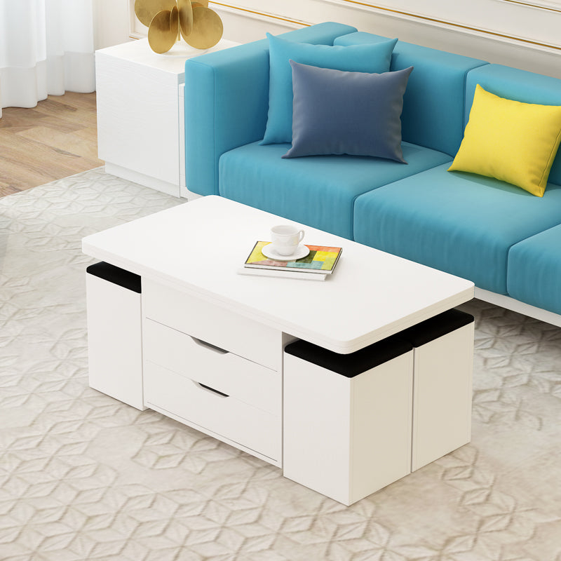 Modern Multi-layer Board Tea Table with Synthetic Leather Seating - Perfect for Elegant Dining Spaces fcx-2590