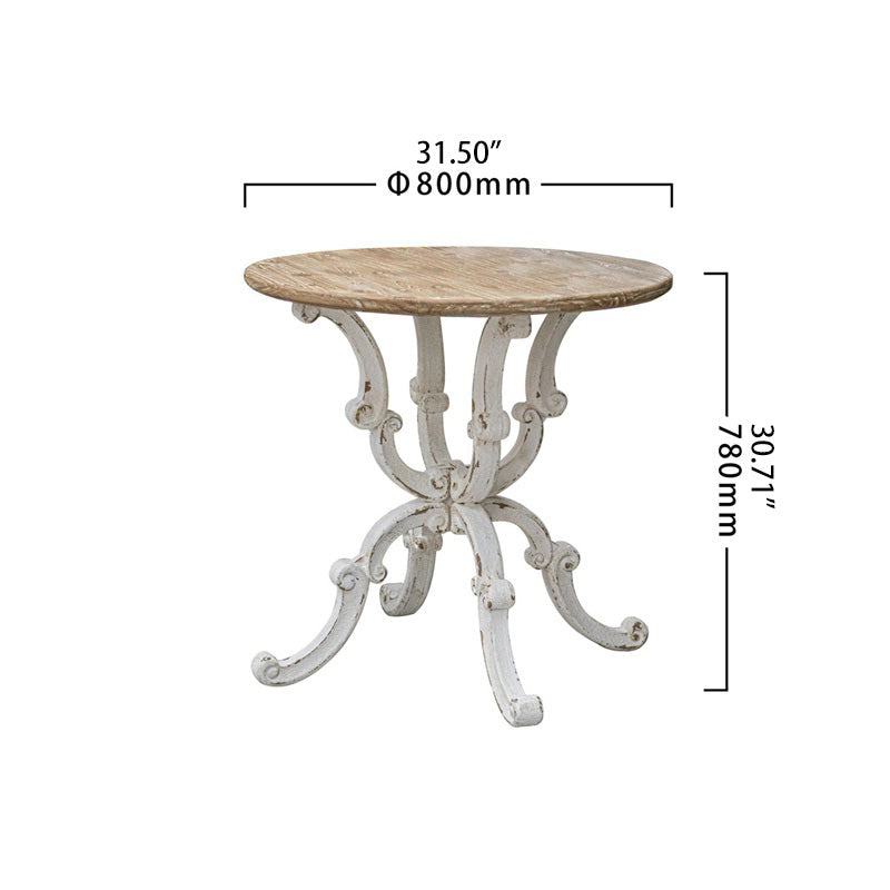 Vintage-Style Solid Wood Table with Scrollwork Base - Perfect for Elegant Interiors fczym-2335