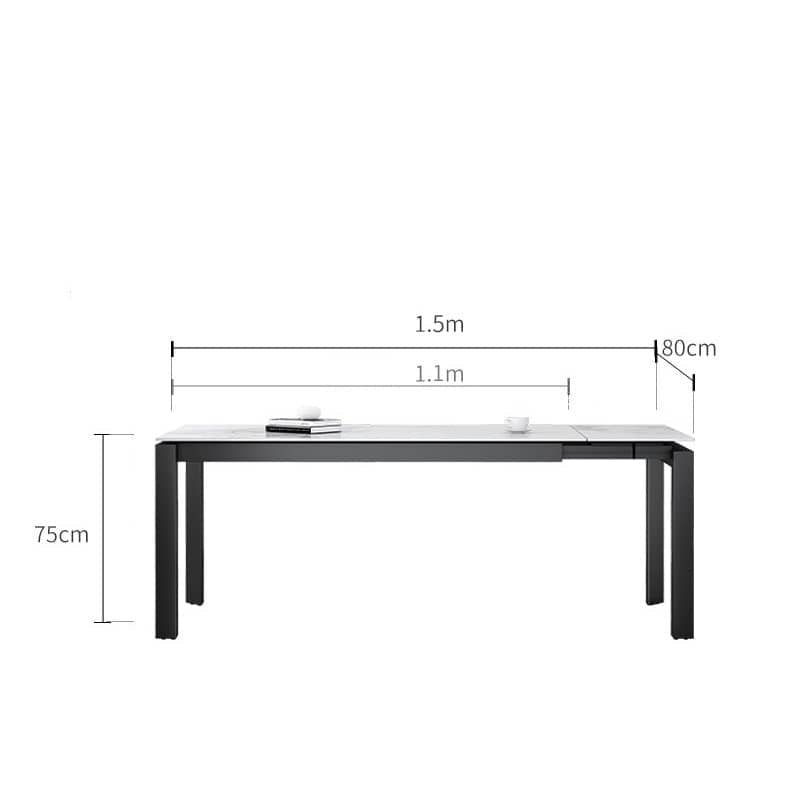 Elegant Black Matte Table with Stunning White Marble Top fxj-679