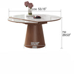 Modern Glossy White Sintered Stone Table with Oak Wood Base - Elegant Home Decor fmbs-004