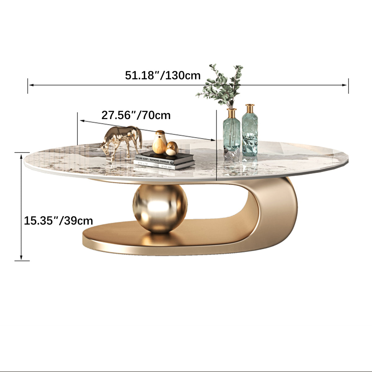 Luxurious Ceramic Sintered Stone Tea Table with Stainless Steel Base - Modern Elegance for Your Living Room fdl-2595