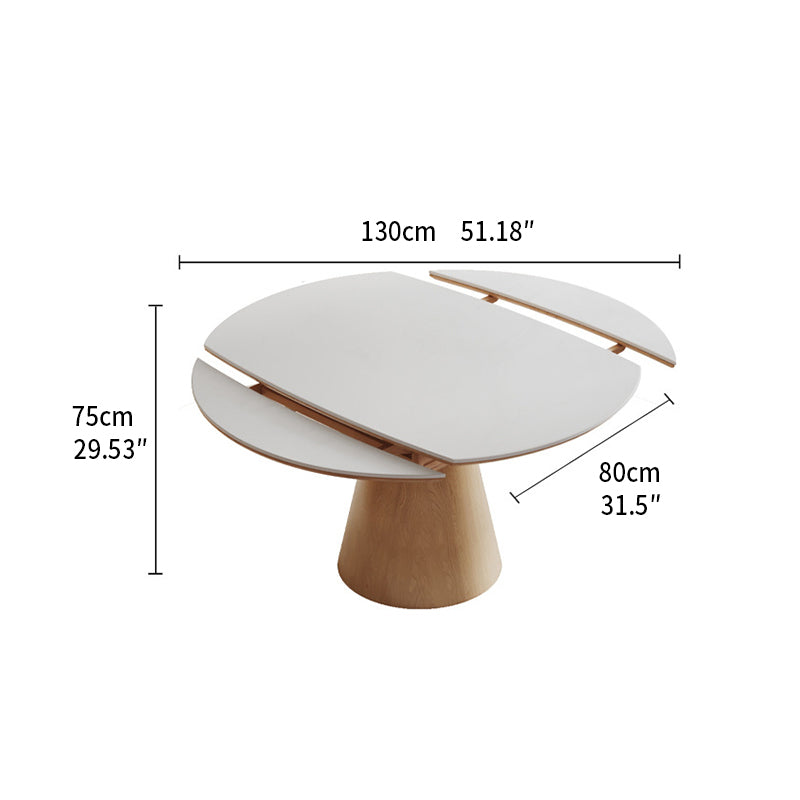 Premium Ash Wood and Sintered Stone Table - Solid Wood Dining Elegance fjx-2668