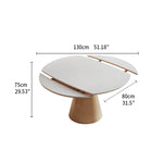 Premium Ash Wood and Sintered Stone Table - Solid Wood Dining Elegance fjx-2668