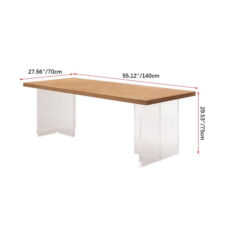Stylish Pine Wood & Acrylic Dining Table - Modern Elegance for Your Home fsdb-2266