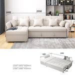 Elegant White Pine Wood Sofa with Premium Cotton-Linen Upholstery fwlp-934