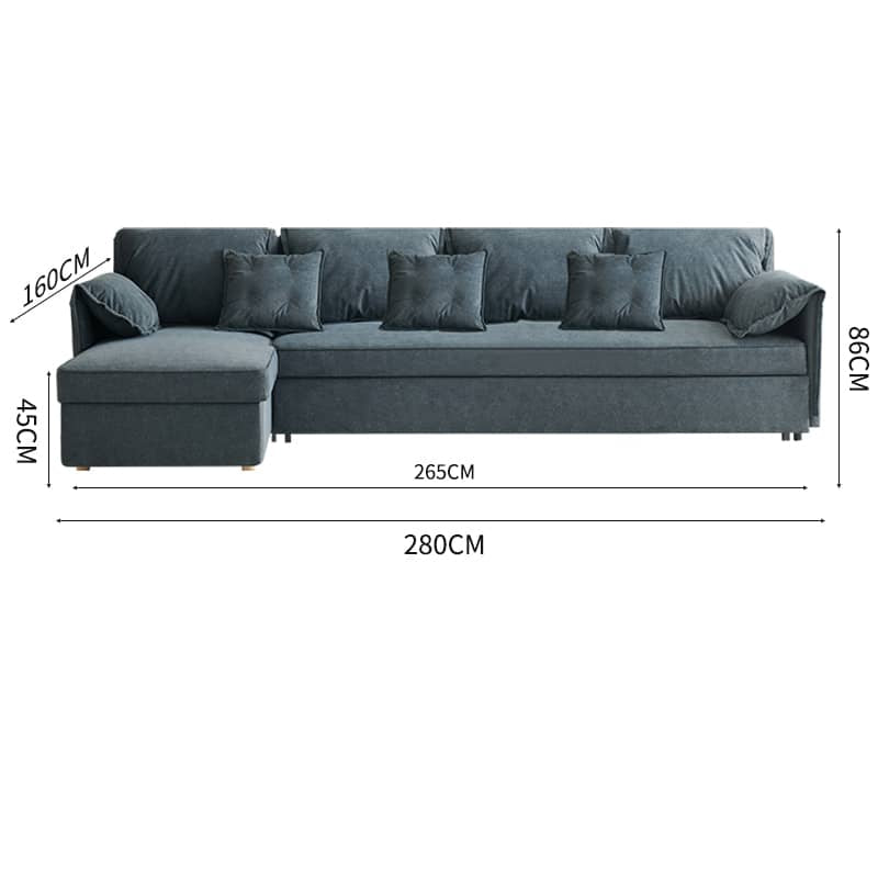 Modern Gray Faux Leather Sofa with Pine Wood Frame fwlp-933