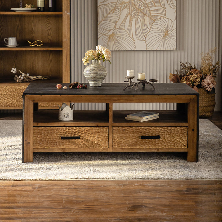 Spacious Rustic Cabinet in Chinese Fir and Density Board - Perfect for Stylish Storage hdst-4229