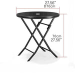 Stylish Modern Table with Black Glass Top and Durable Brown Steel Frame zy-268