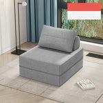 Cozy Khaki Gray Sofa - Cotton-Linen Blend, Perfect for Modern Living Rooms fsq-1421