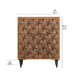 Elegant Chinese Fir Cabinet with Leaf Design – Stylish Storage Solution for Modern Homes hdst-4220