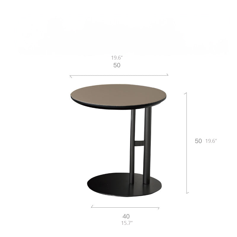 2-Piece Modern Coffee Table Set – Sintered Stone and Synthetic Leather Design with Stainless Accents hms-4051