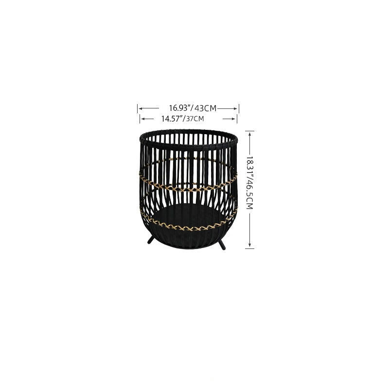 Stylish Rattan Weaving Solid Wood Storage Rack for Indoor Decor fczym-2317