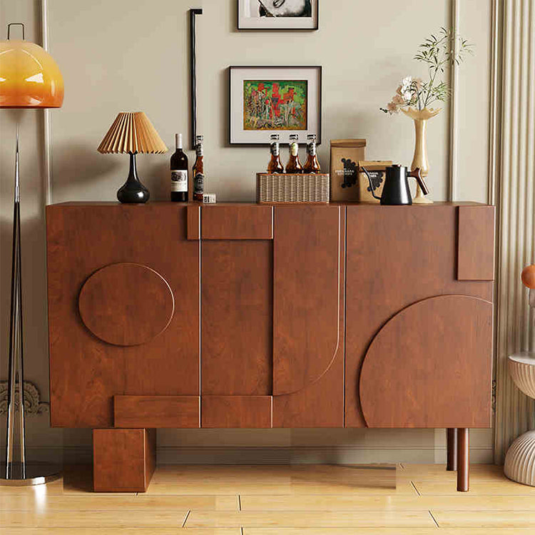 Modern Solid Wood Sideboard Cabinet with Artistic Design Elements hbs-4417