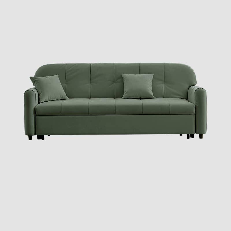 Elegant Beige-Green Khaki Pine Wood Suede Sofa - Luxurious Comfort for Your Living Space fwlp-940