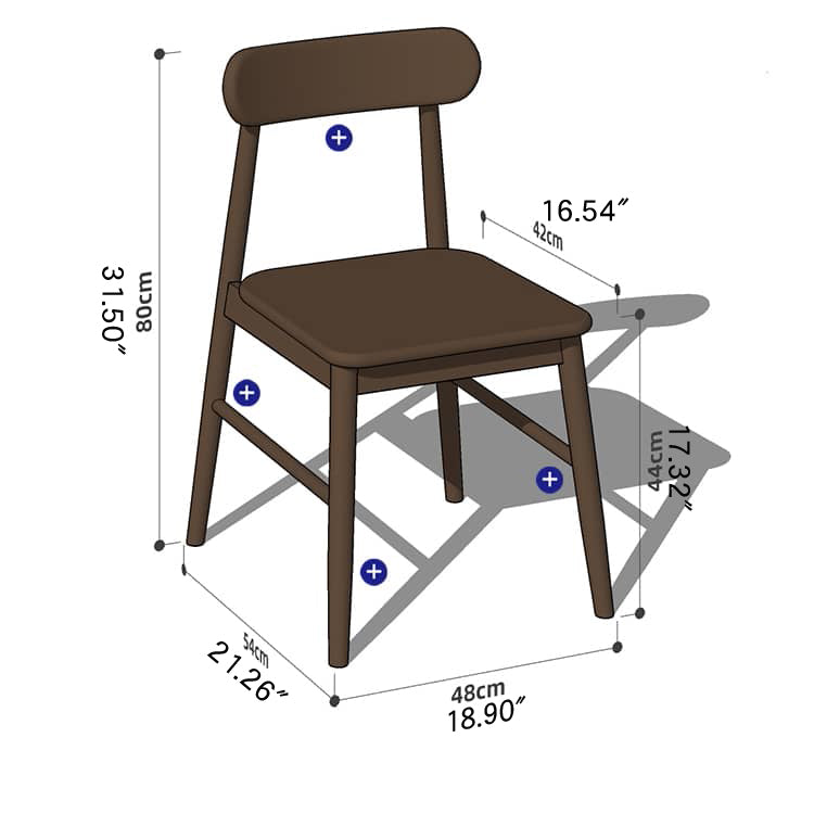 Elegant Natural Wood Chair in Brown - Oak, Cherry, and Black Walnut Options hykmq-740