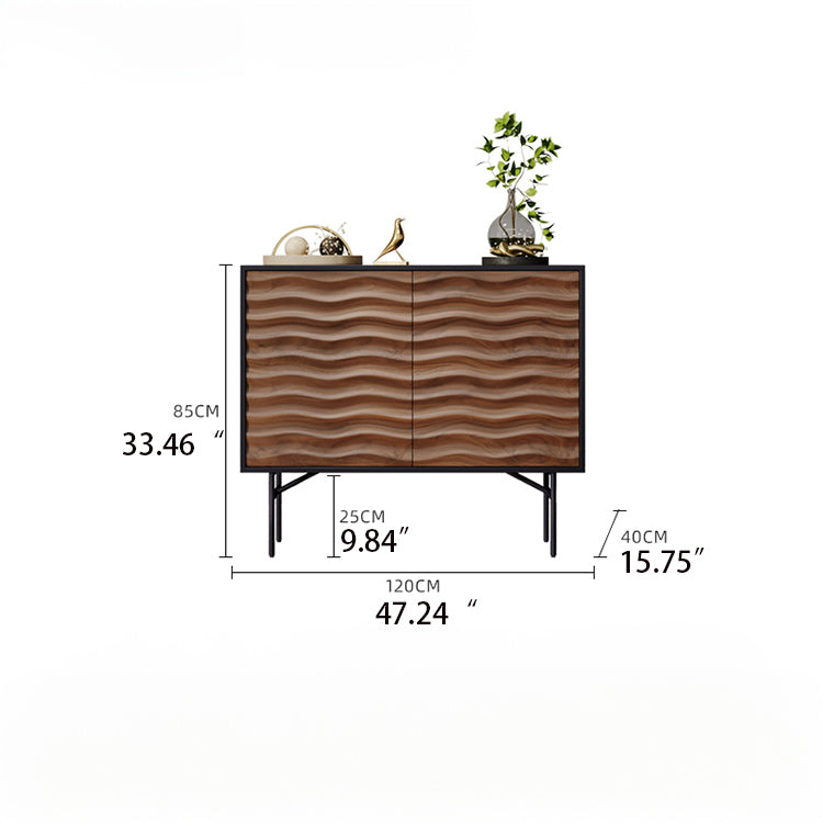 Modern Solid Wood Multi-layer Cabinet with Unique Wave Design fmsjj-4215