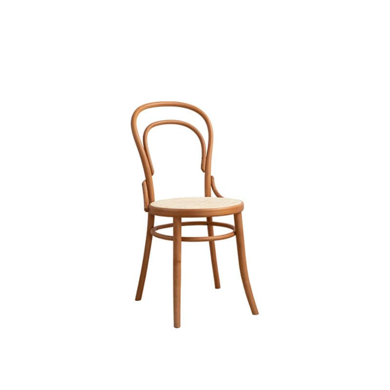 Elegant Light Brown Beech Wood Chair with Rattan Design fyx-888