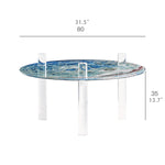 Stylish Tempered Glass Coffee Table with Acrylic Legs - Modern Living Room Centerpiece hms-4062