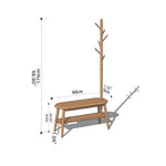 Handcrafted Bar Stool in Rich Natural Brown and Cherry Wood Finish - Black Walnut Accents hykmq-742