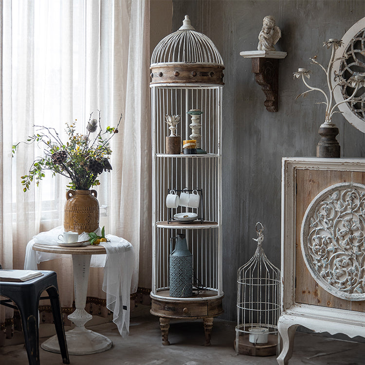 Freestanding Solid Wood Storage Rack with Modern Rustic Design hdst-4310