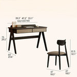 Elegant Rattan Weaving Ash Wood Desk - Stylish Multi-Layer Board Table for Modern Living Spaces hlxl-4396