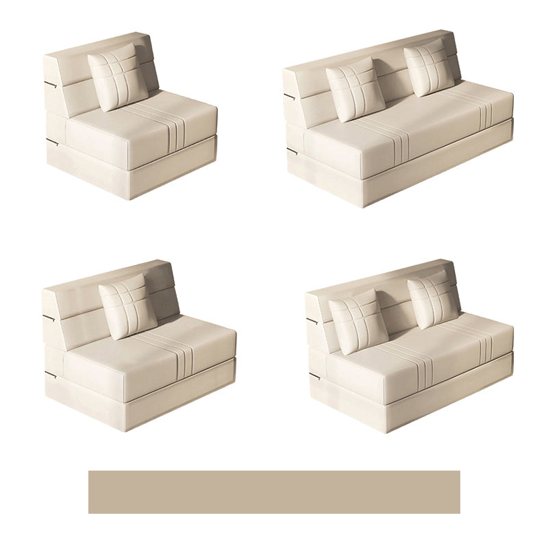 Modern Leathaire Sofa in Orange, Beige, and Light Blue for Stylish Living Rooms fsq-1423