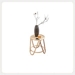 Natural Wood Finish Rattan Tea Table - Elegant & Timeless Design tzm-549