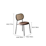 Ash Wood Rattan Dining Chair with PU Leather & Stainless Steel Frame – Stylish Modern Seating Solution fmus-4086