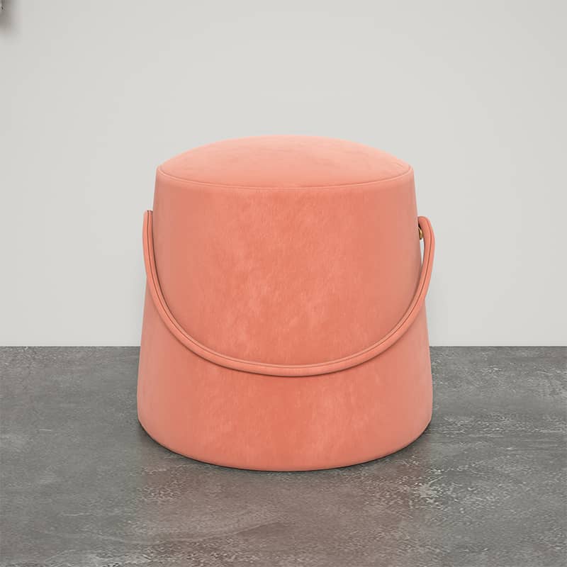 Stylish Cotton Linen Stools with Leather Strap – Perfect for Modern Living Spaces fel-1991