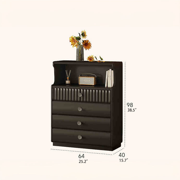 Modern Black Wood Cabinet Set with Elegant Storage Design hlxl-4412