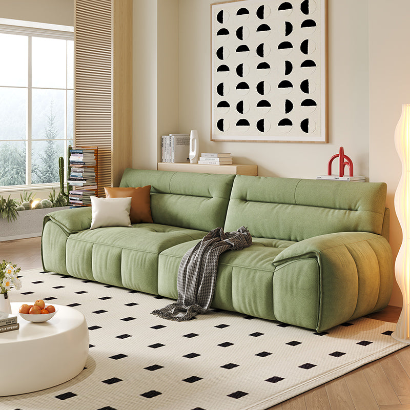 Luxurious Off-White Sofa with Gary Light Green and Orange Accents - Premium Cotton Upholstery jy-115