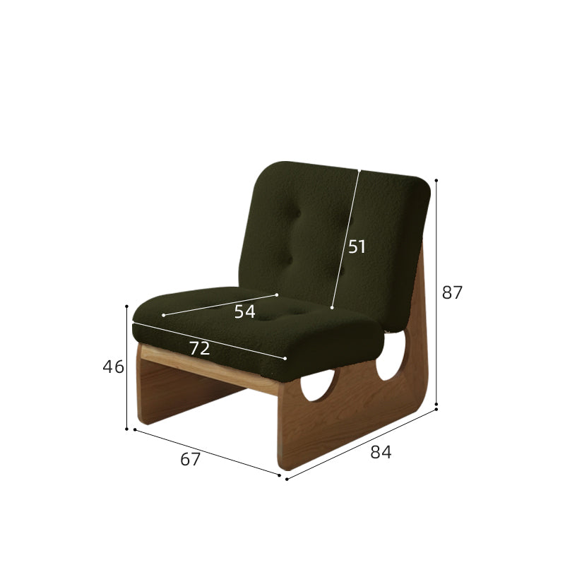 Elegant Green Upholstered Chair with Off White and Natural Cherry Wood Finish fyx-827
