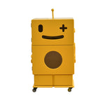 Colorful Robot-Themed Cabinet with Wheels - Creative Storage Solution for Kids' Rooms, Density Board Glass fcwz-2367