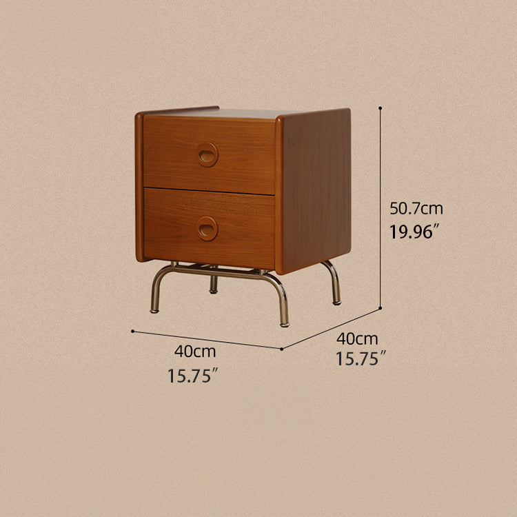 Cherry Wood Nightstand with Glass and Boxwood Accents - Elegant Design for Bedroom Storage fpmxm-2799