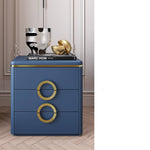 Modern Solid Wood Nightstand with Faux Leather Accents - Luxury Bedroom Furniture fzyhs-2742