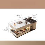 Modern Marble Coffee Table with Smart Storage and Sleek Design hfcjp-4004