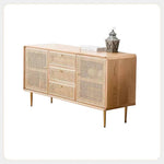Elegant Natural Rattan and Ash Wood Cabinet for Timeless Home Decor htzm-1509
