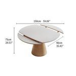 Premium Ash Wood and Sintered Stone Table - Solid Wood Dining Elegance fjx-2668