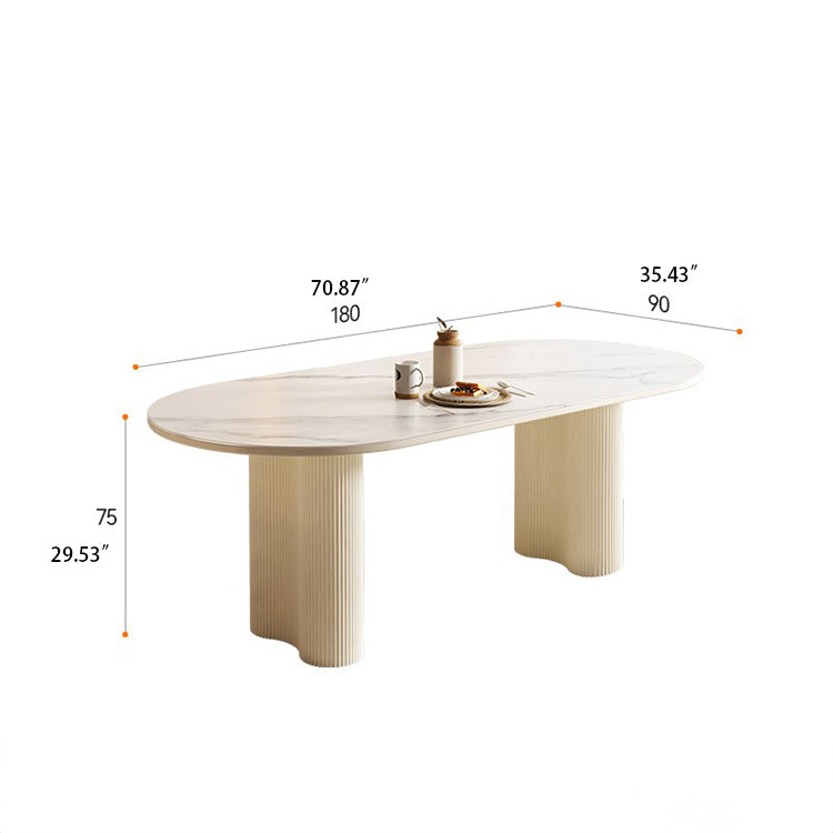 Modern Oval Marble Dining Table - Elegant Design for Chic Interiors hfcjp-4001