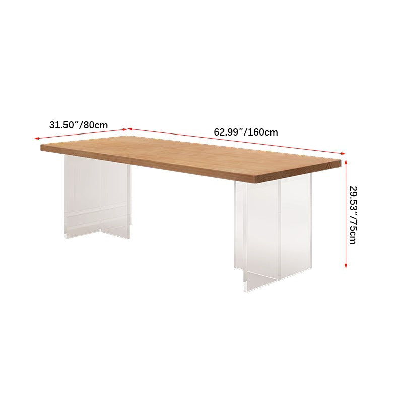 Stylish Pine Wood & Acrylic Dining Table - Modern Elegance for Your Home fsdb-2266